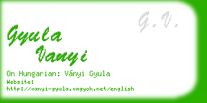 gyula vanyi business card